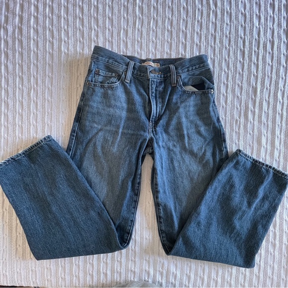 LEVI’S Baggy Dad Jeans Women 26 Dark Wash Mid Rise Barrel Ballon Wide 90s - Picture 3 of 15